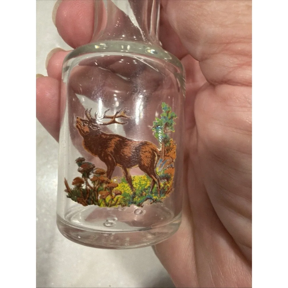 Pijacky Set Of 2 Vintage Shot Glasses With Wildlife Scene